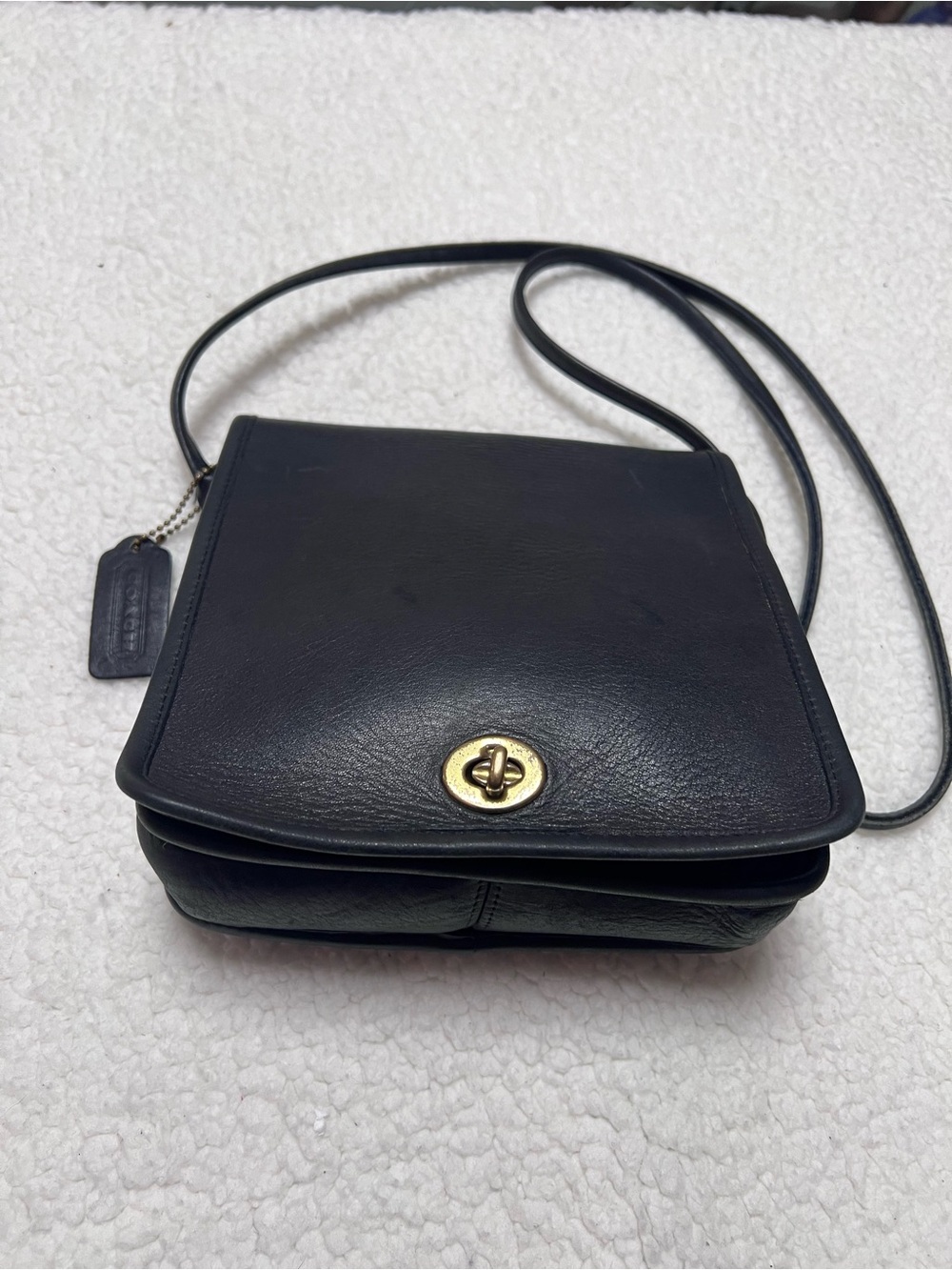 Vintage Coach ( 1993 021-4302) Companion Flap / Basic Flap handbag Midnight Navy